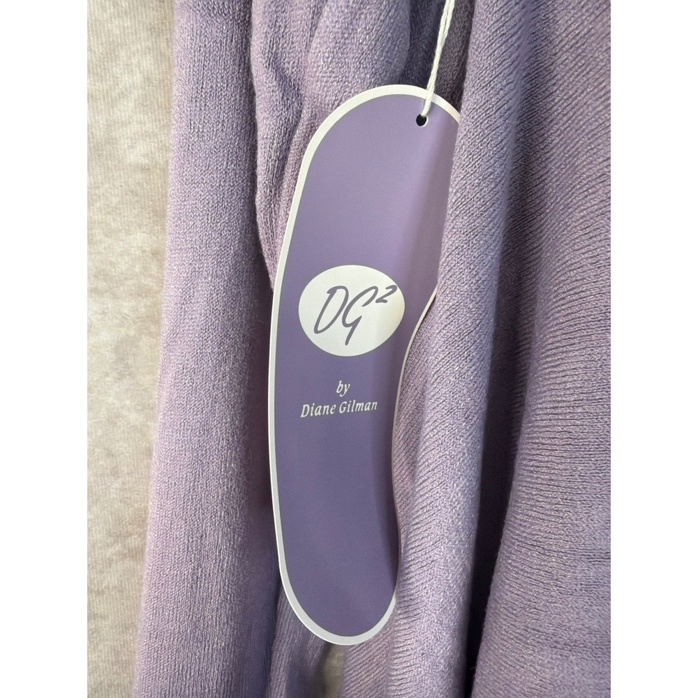 NWT DG2 by Diane Gilman Lavender Waterfall Cardigan Sweater Women's Size L - Picture 4 of 6